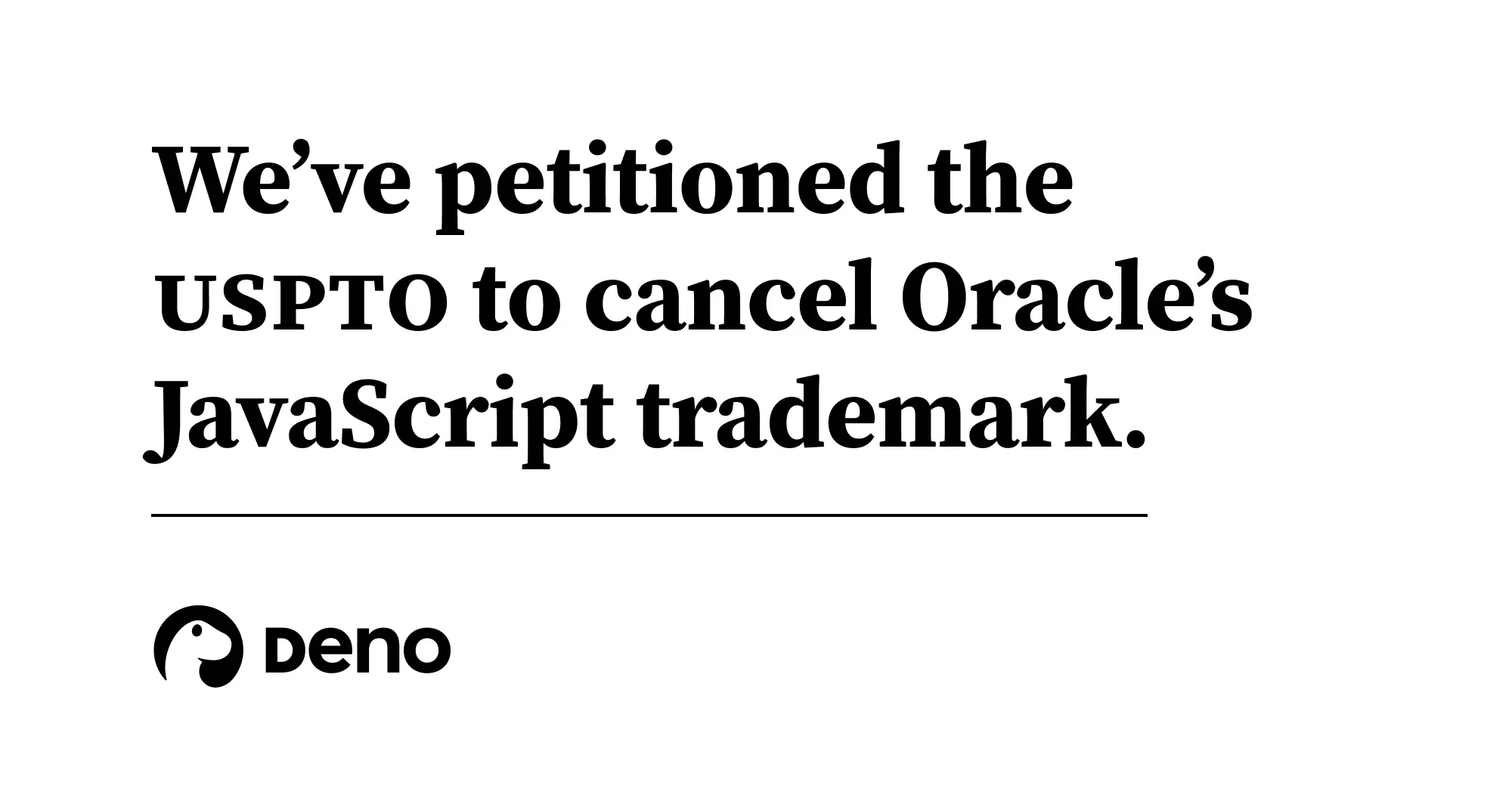 Deno v. Oracle: Canceling the JavaScript Trademark